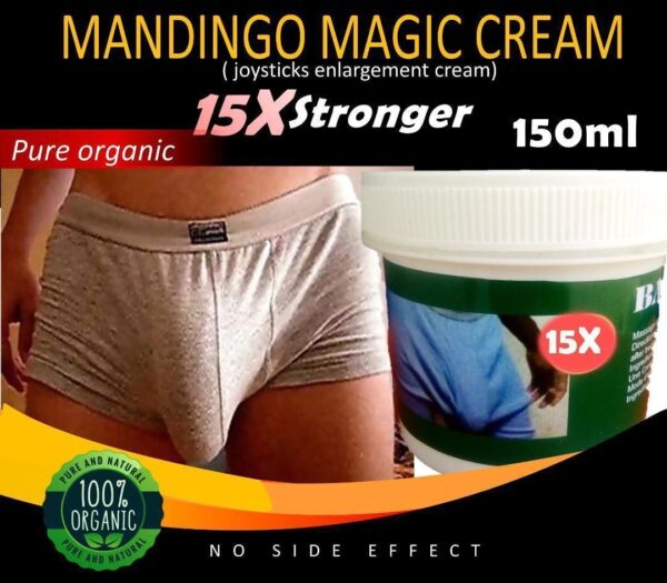 Mandingo magic cream is a well formulated joysticks enhancement cream made from 100% of African's natural organic products. It enlarges the widths and length of the joystick, strengthens and harden your erection, last long and intensify your orgasm.